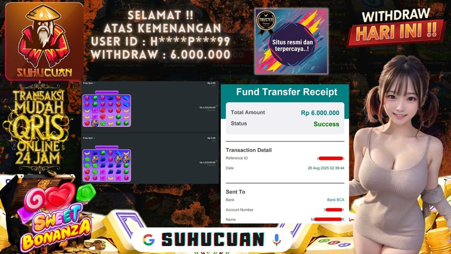 SUHUCUAN JACKPOT SLOT SWEET BONANZA